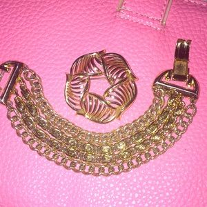 Lisner Bracelet and Brooch Set